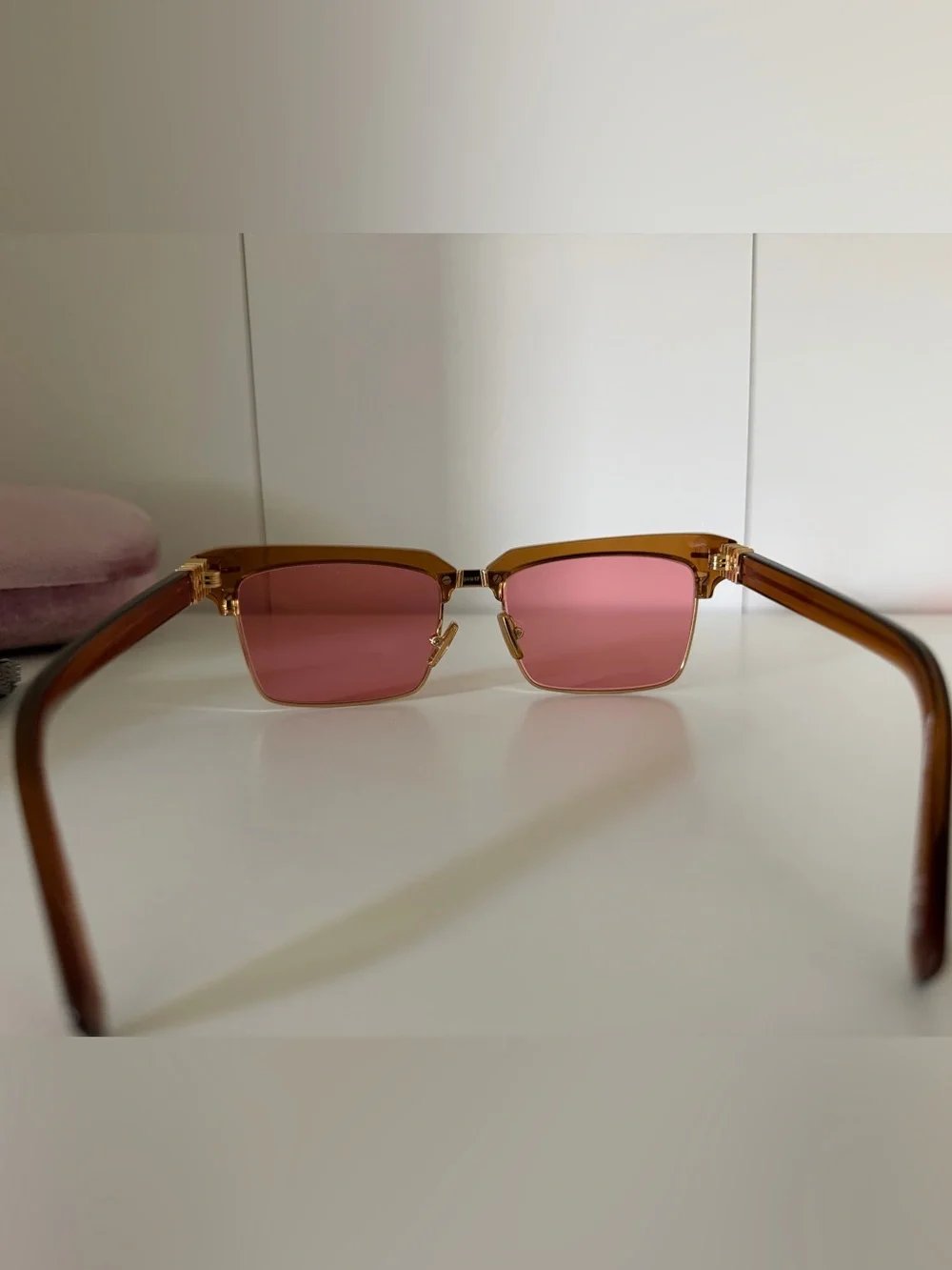 MIU MIU MU 10Zs SUMGLASSES PINK CARAMEL SQUARE